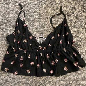 black floral crop top size S